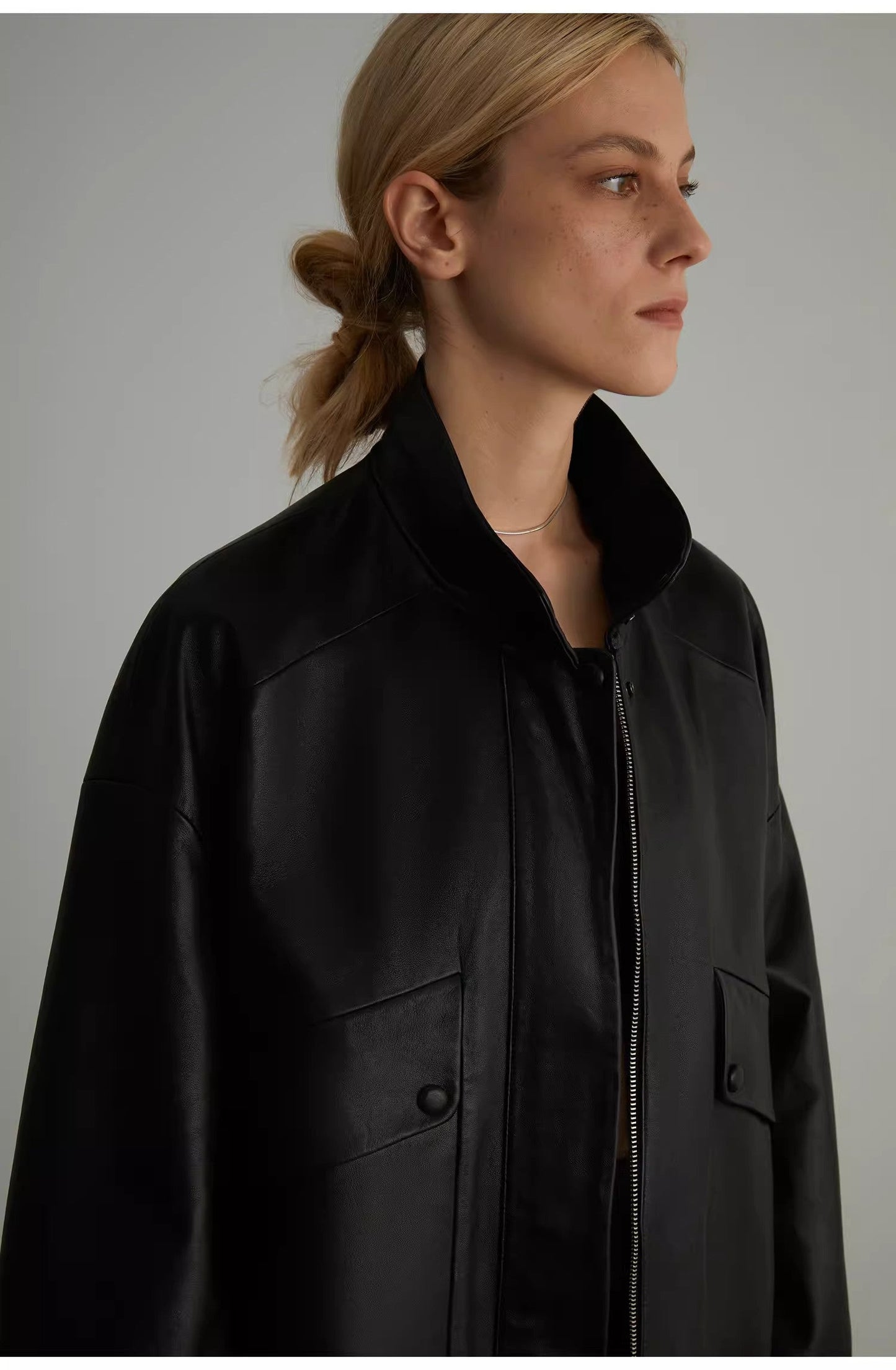 🖤Daily Drop Leather Jacket – Black / Brown