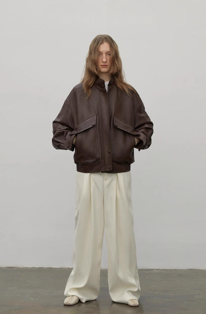 🖤Daily Drop  Leather Jacket – Black / Brown