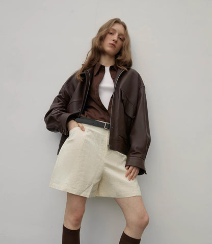 🖤Daily Drop  Leather Jacket – Black / Brown