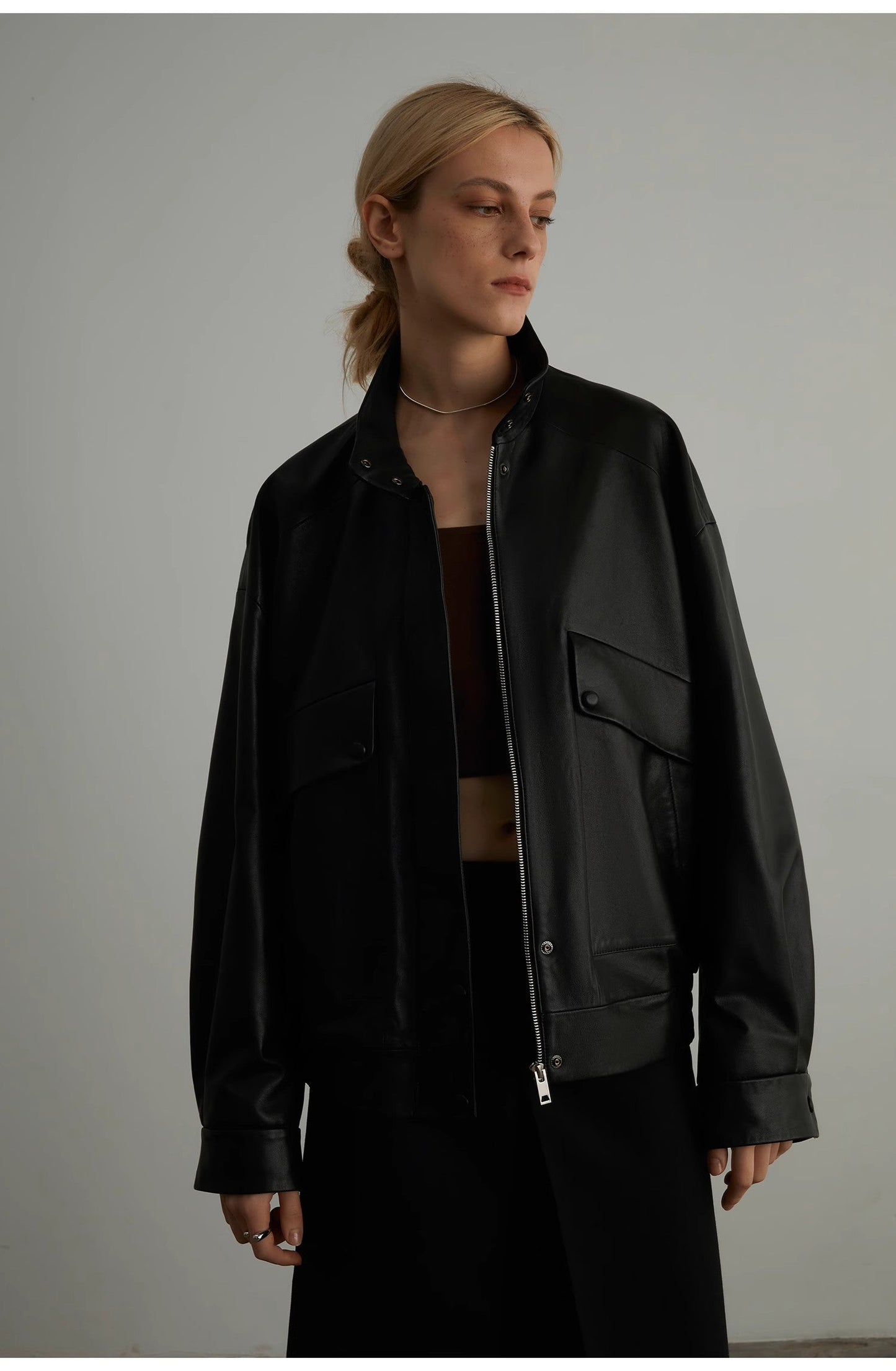🖤Daily Drop  Leather Jacket – Black / Brown