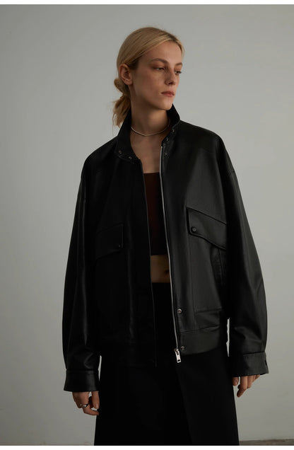 🖤Daily Drop  Leather Jacket – Black / Brown